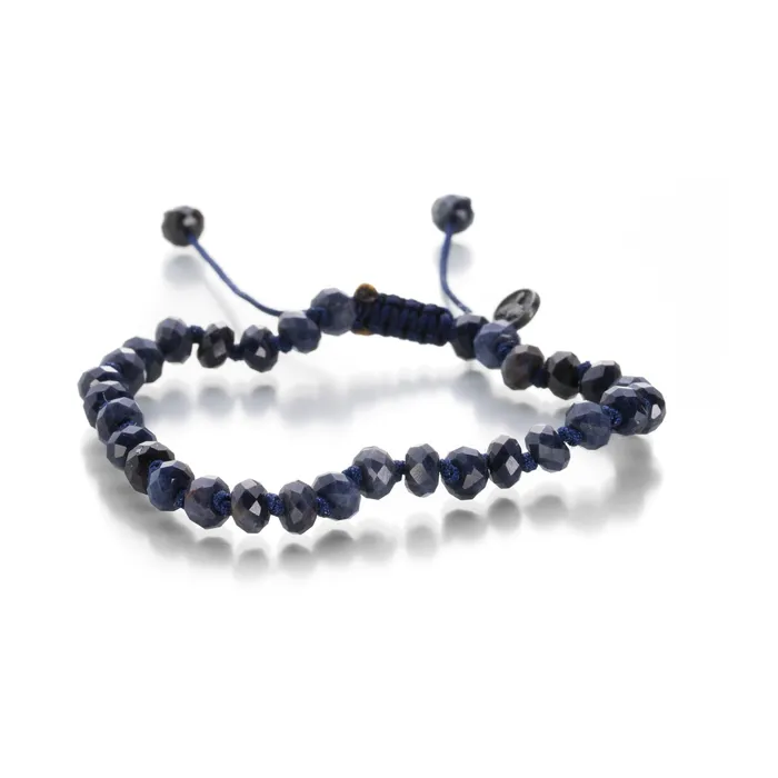 Bracelets Joseph Brooks 6mm Black Blue Sapphire Bead Bracelet