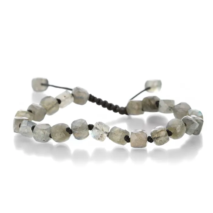 Bracelets Joseph Brooks 6mm Labradorite Cube Beaded Bracelet