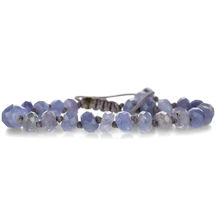Bracelets Joseph Brooks 8mm Faceted Tanzanite Rondelle Beaded Bracelet
