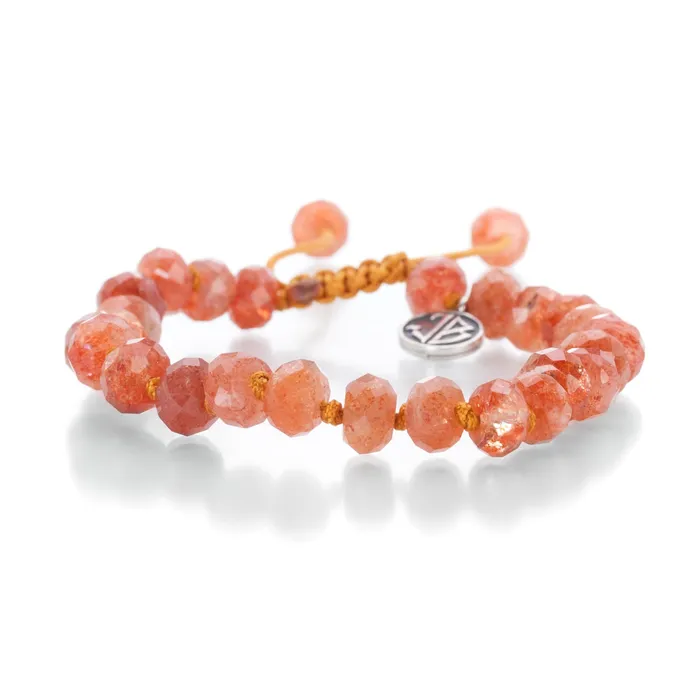 Bracelets Joseph Brooks 8mm Orange Sunstone Beaded Bracelet
