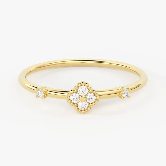 Brilliant Diamond Band in 14k Gold Round Diamond Ring Gold Band White Diamond Ring Clover Diamond Wedding Band Jalvi Co Rings Brilliant Diamond Band in 14k Gold Round Diamond Ring Gold Band White Diamond Ring Clover Diamond Wedding Band Jalvi Co Rings