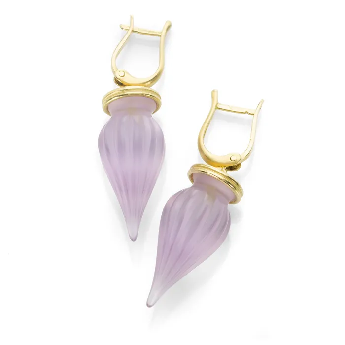 Carved Amethyst Earrings Barbara Heinrich Earrings