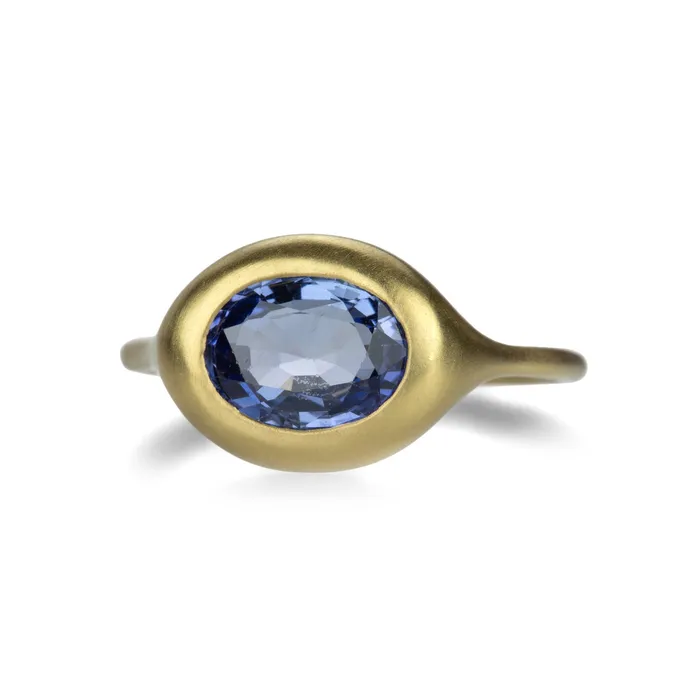Carved Oval Blue Sapphire Ring Diana Mitchell Rings