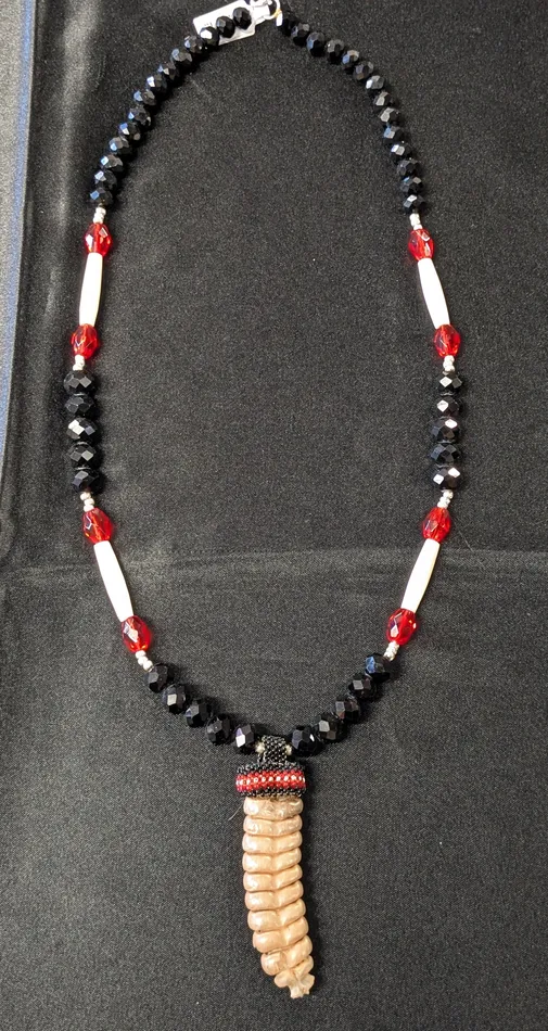 Chris Crosbys Purple Coyote Glass Beaded Necklace 22 Necklaces