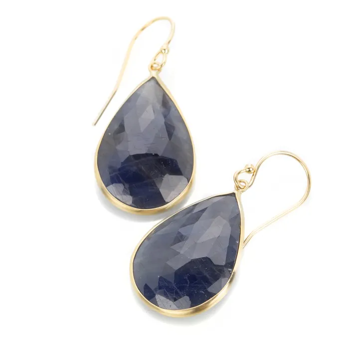 Dark Blue Sapphire Drop Earrings Margaret Solow Earrings