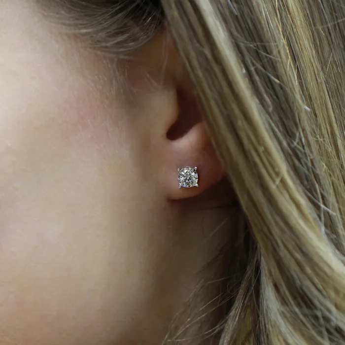 Earrings 10kt White Gold 100cttw Diamond Stud Earrings Independent Jewellers