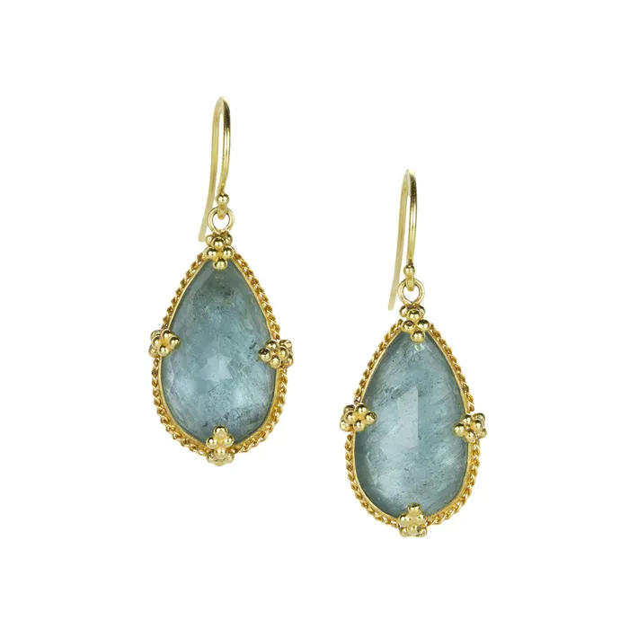Earrings Amali 18k Yellow Gold Aquamarine Drop Earrings