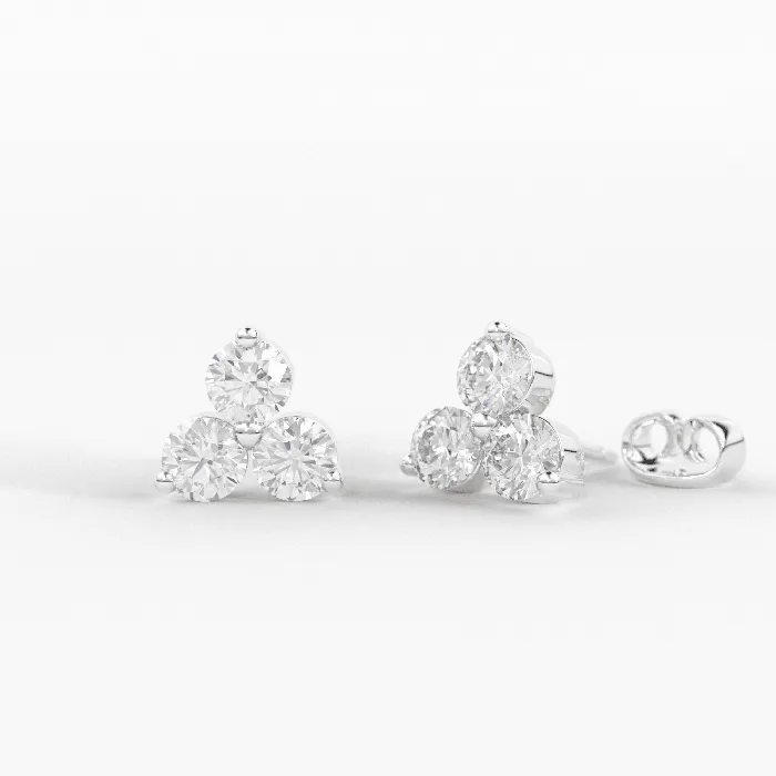Earrings Jalvi Co 14K Gold Round Cut Diamond Trio Tiny Stud Earrings Simple Three Stone Cluster Earring Tiny Diamond Studs 3 Stone Studs Gift for her Earrings Jalvi Co 14K Gold Round Cut Diamond Trio Tiny Stud Earrings Simple Three Stone Cluster Earring Tiny Diamond Studs 3 Stone Studs Gift for her