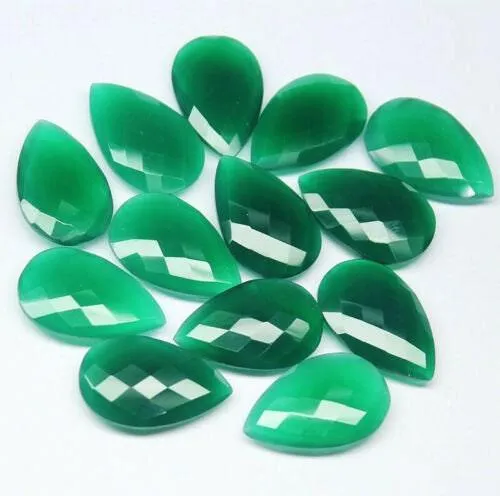 Earrings Jalvi Co Natural Green Onyx Faceted Pear Drop Briolette Loose Gemstone Pair Bead 5pc 14mm Earrings Jalvi Co Natural Green Onyx Faceted Pear Drop Briolette Loose Gemstone Pair Bead 5pc 14mm