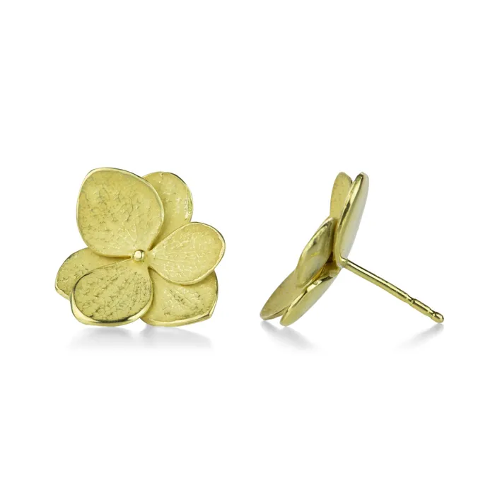 Earrings John Iversen 18k Large Twin Hydrangea Stud Earrings Earrings John Iversen 18k Large Twin Hydrangea Stud Earrings
