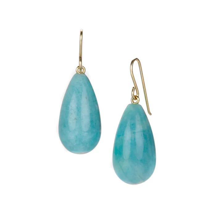 Earrings Maria Beaulieu Smooth Amazonite Teardrop Earrings