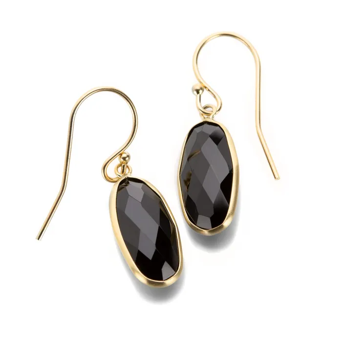 Earrings Oval Black Spinel Drop Earrings Margaret Solow