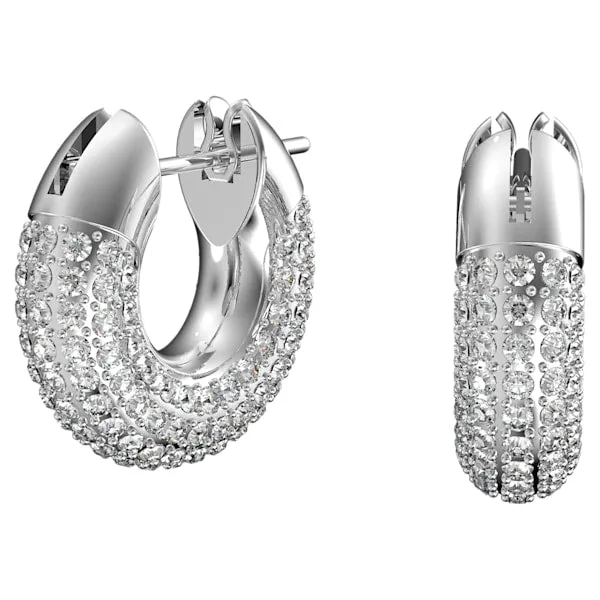 Earrings Swarovski Dextera Hoop Earrings Pav White Rhodium Plated