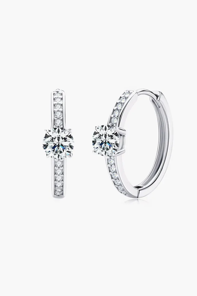 Earrings Trendsi Carry Your Love 1 Carat Moissanite PlatinumPlated Earrings