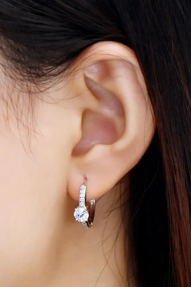 Earrings Trendsi Carry Your Love 1 Carat Moissanite PlatinumPlated Earrings