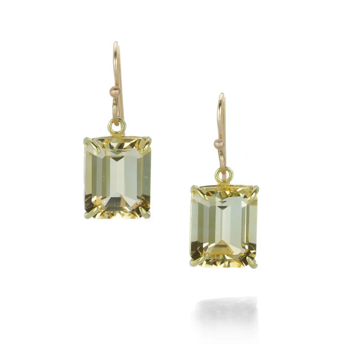 Emerald Cut Citrine Drop Earrings Rosanne Pugliese Earrings