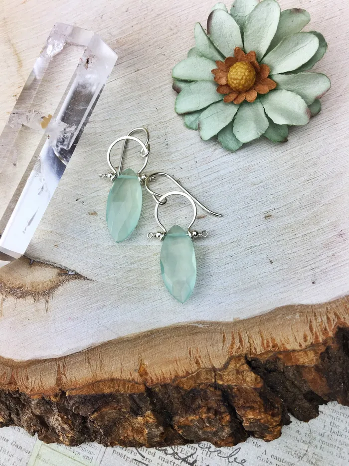 Enclave Gems and Co Earrings Sydney Earrings Sterling Silver Frames Faceted Chalcedony Marquis Enclave Gems and Co Earrings Sydney Earrings Sterling Silver Frames Faceted Chalcedony Marquis