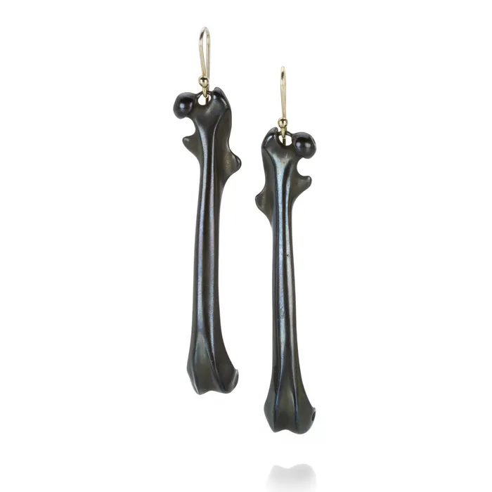 Gabriella Kiss Bronze Squirrel Femur Earrings Earrings