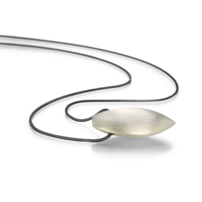 Gabriella Kiss Necklaces Bright Silver Almond Necklace