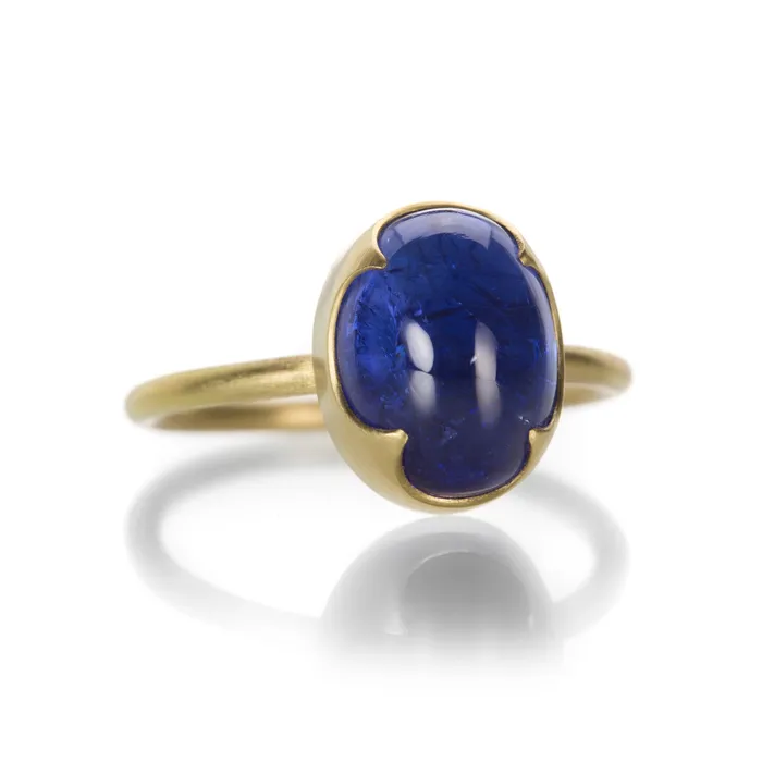 Gabriella Kiss Oval Tanzanite Cabochon Ring Rings