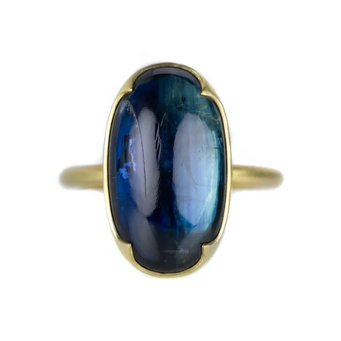 Gabriella Kiss Rings Oval Bright Blue Kyanite Ring