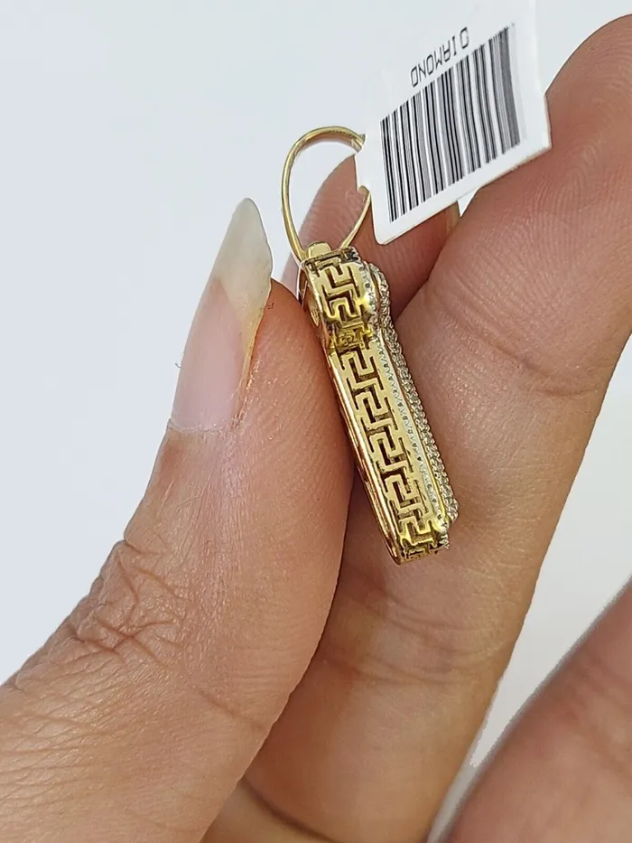 Globalwatches10 Charm Necklaces 10k Yellow Gold Diamond Letter T Initial Alphabet CharmPendant Real Genuine