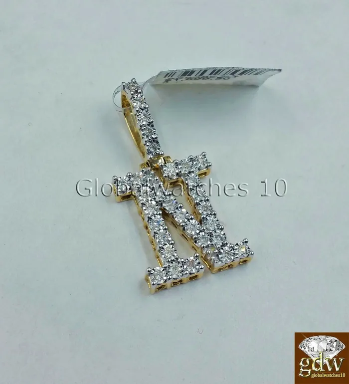 Globalwatches10 Charm Necklaces Real 10k Gold and Diamonds Letter N Initial Alphabet CharmPendant 15 Inch Globalwatches10 Charm Necklaces Real 10k Gold and Diamonds Letter N Initial Alphabet CharmPendant 15 Inch