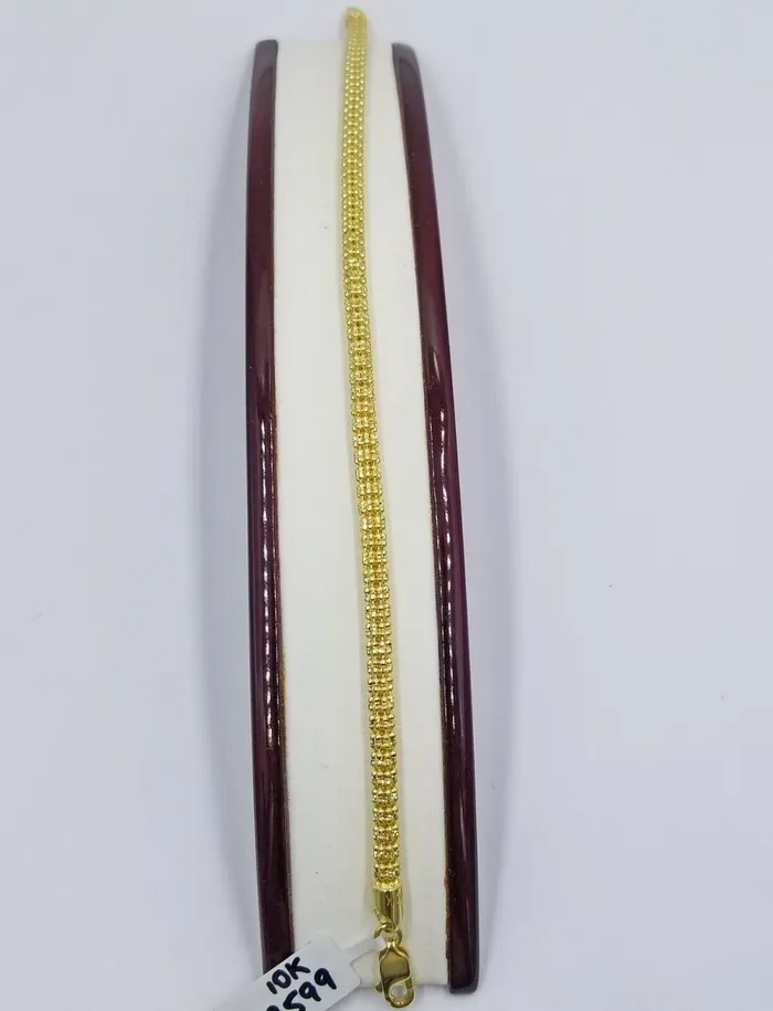 Gold and Diamond 10k Yellow Gold Iced Bead Bracelet Chain Mens Womens Bracelet 925 5mm Bracelets