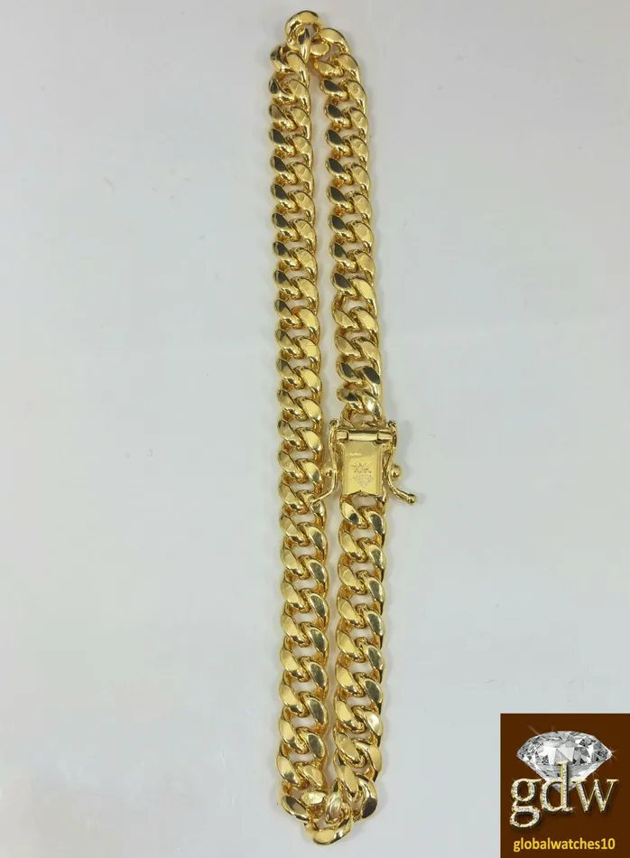 Gold and Diamond Bracelets Real 10k Yellow Gold Miami Cuban Bracelet 6mm 75 Box Lock Strong Unisex