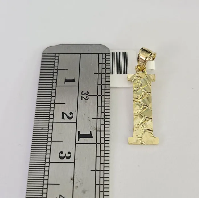 Gold and Diamond Necklaces 10k Gold Initial I Charm Rope Chain 1626 25mm SET Necklace Alphabet Pendant
