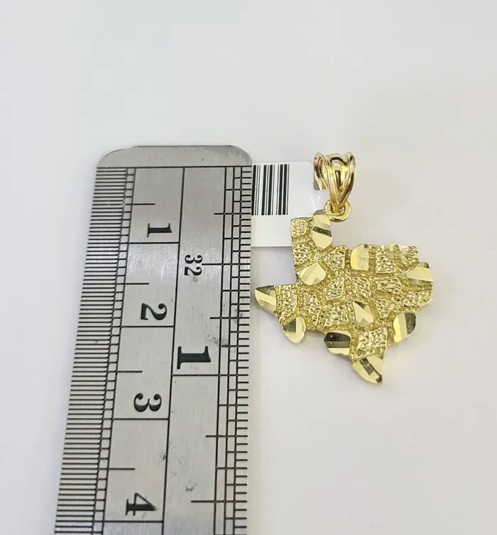 Gold and Diamond Necklaces 10k Solid Rope Chain 2mm Texas Map Pendant Charm Necklace SET 1824 in