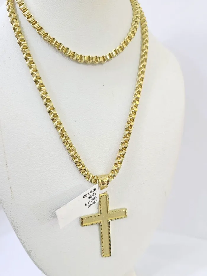 Gold and Diamond Necklaces Real 10k Gold Plain Cross Byzantine Chain Necklace 3mm 22 SET 10kt Genuine Gold and Diamond Necklaces Real 10k Gold Plain Cross Byzantine Chain Necklace 3mm 22 SET 10kt Genuine