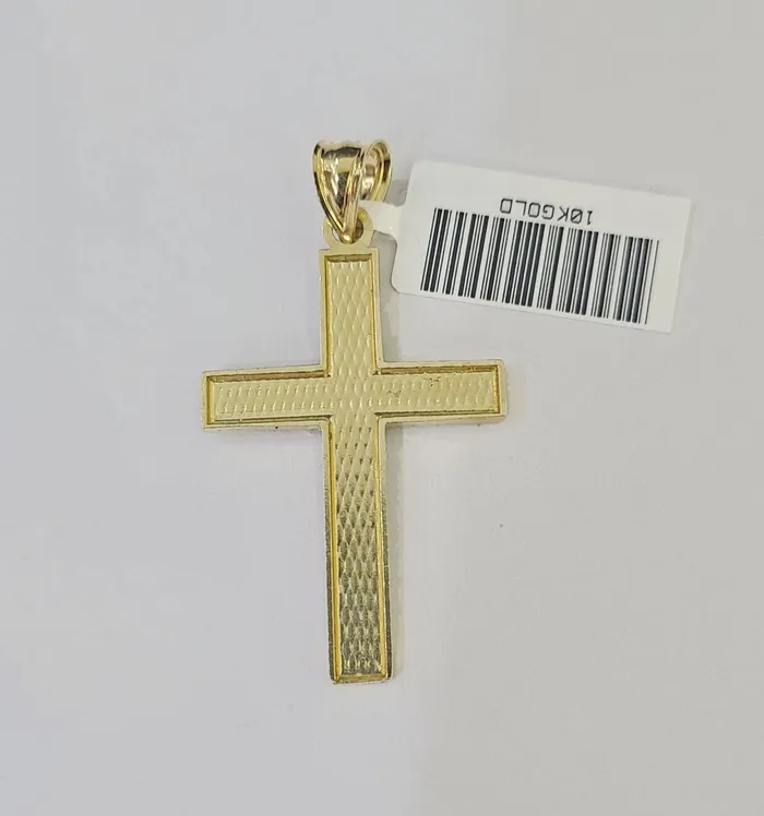 Gold and Diamond Necklaces Real 10k Gold Plain Cross Byzantine Chain Necklace 3mm 22 SET 10kt Genuine
