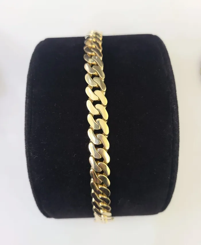 Gold and Diamond Real 10K Royal Monaco Bracelet Yellow Gold 8 Box Clasp 9mm Genuine Bracelets