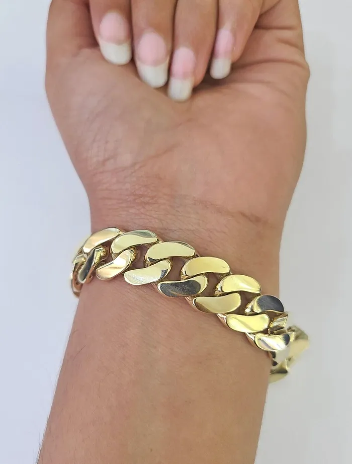 Gold and Diamond Real 10K Royal Monaco Bracelet Yellow Gold 9 Box Clasp 13mm Genuine Bracelets Gold and Diamond Real 10K Royal Monaco Bracelet Yellow Gold 9 Box Clasp 13mm Genuine Bracelets