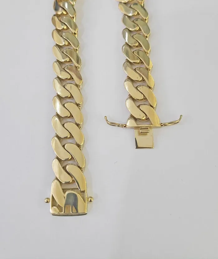 Gold and Diamond Real 10K Royal Monaco Bracelet Yellow Gold 9 Box Clasp 13mm Genuine Bracelets