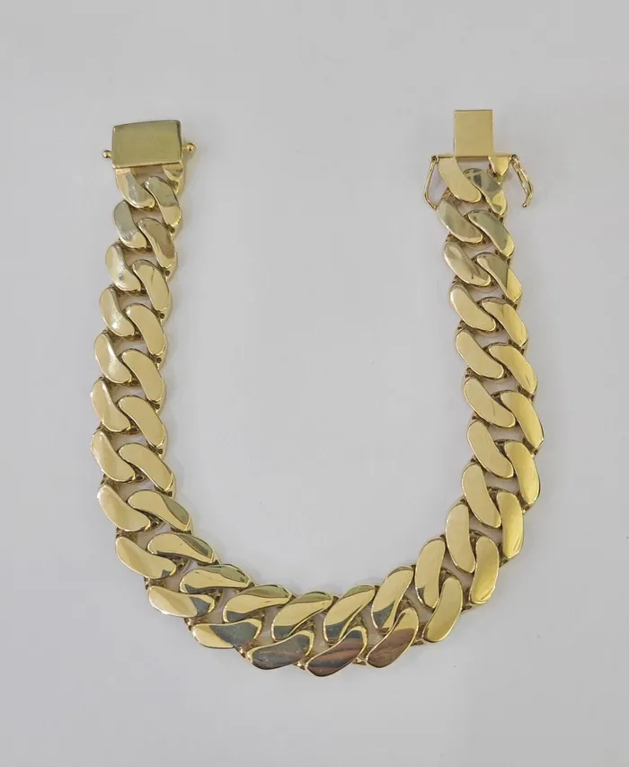 Gold and Diamond Real 10K Royal Monaco Bracelet Yellow Gold 9 Box Clasp 13mm Genuine Bracelets