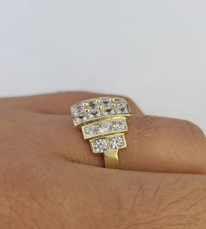 Gold and Diamond Real 10k Yellow Gold Ring Wedding Engagement Casual 10Kt Rings