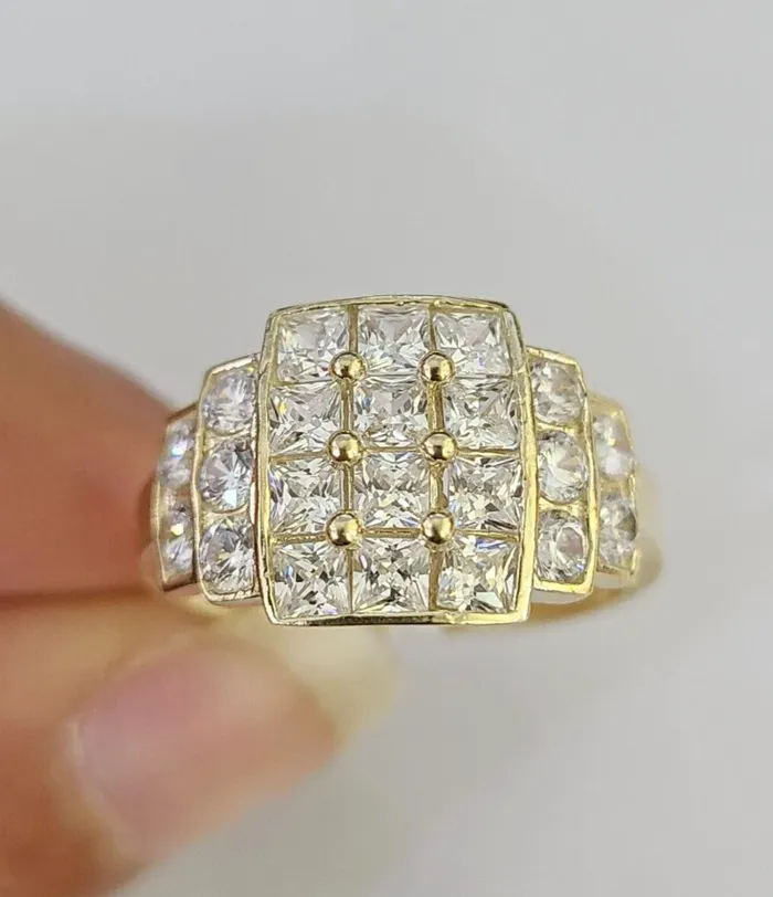 Gold and Diamond Real 10k Yellow Gold Ring Wedding Engagement Casual 10Kt Rings