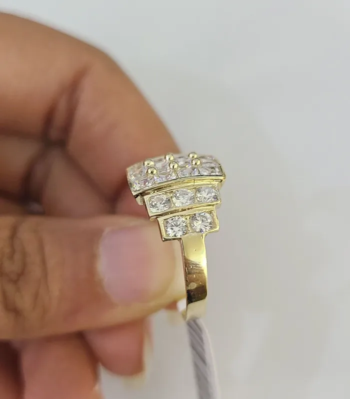Gold and Diamond Real 10k Yellow Gold Ring Wedding Engagement Casual 10Kt Rings