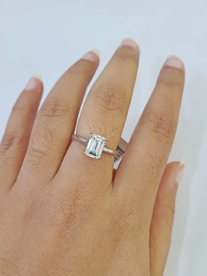 Gold and Diamond Rings REAL 14k White Gold Diamond Ring Lab Created Ladies Wedding Engagement Genuine