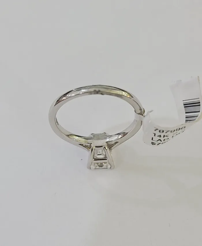 Gold and Diamond Rings REAL 14k White Gold Diamond Ring Lab Created Ladies Wedding Engagement Genuine