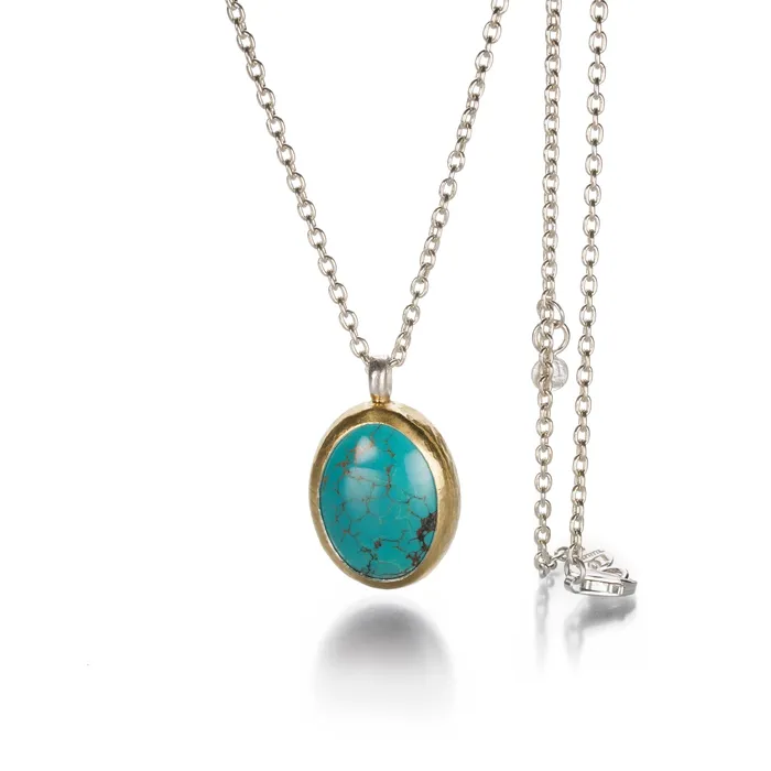 Gurhan Mixed Metal Chinese Turquoise Necklace Necklaces