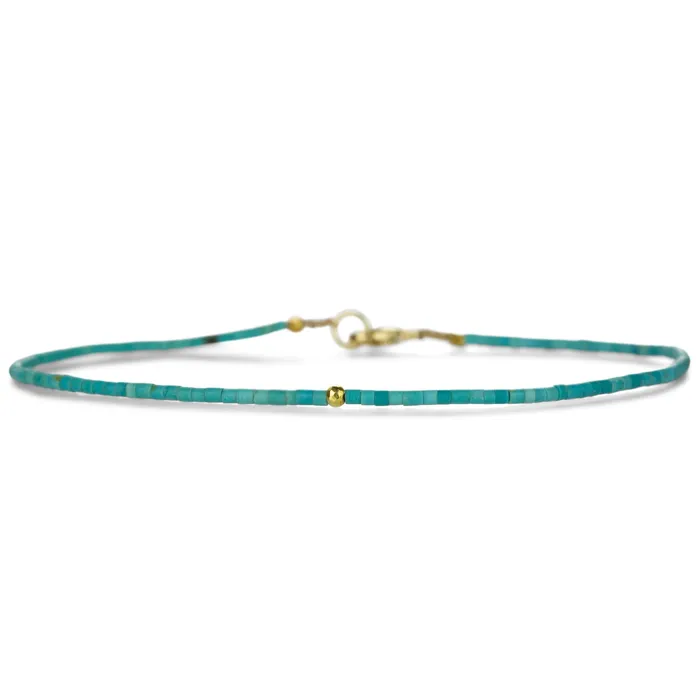Heishi Turquoise and 18k Beaded Bracelet Margaret Solow Bracelets