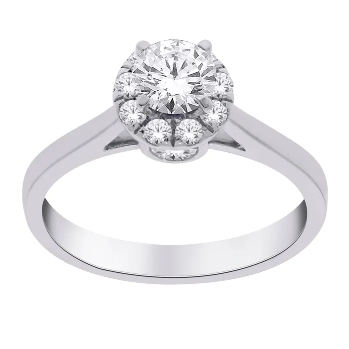 Independent Jewellers 14kt White Gold Round Halo Diamond Engagement Ring Rings Independent Jewellers 14kt White Gold Round Halo Diamond Engagement Ring Rings
