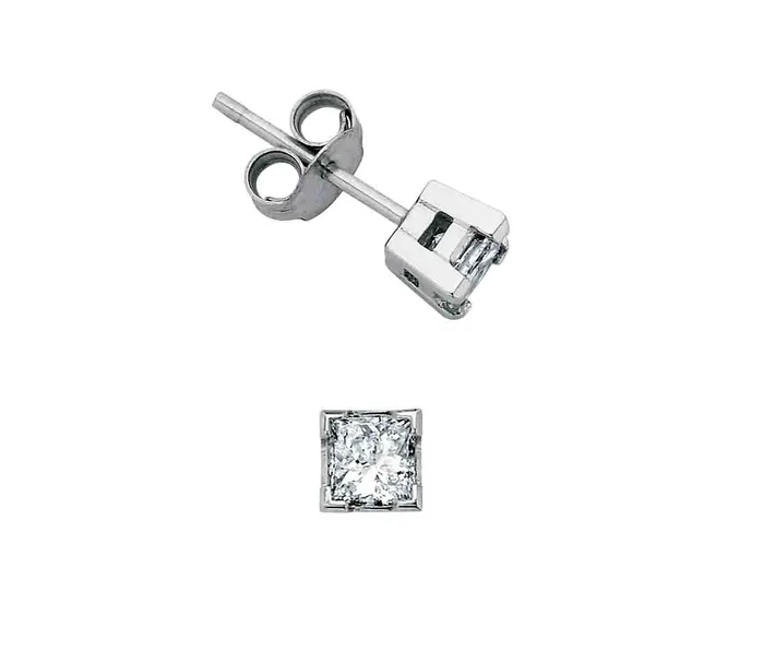 Independent Jewellers Earrings White Gold 040cttw Princess Cut Diamond Stud Earrings Independent Jewellers Earrings White Gold 040cttw Princess Cut Diamond Stud Earrings