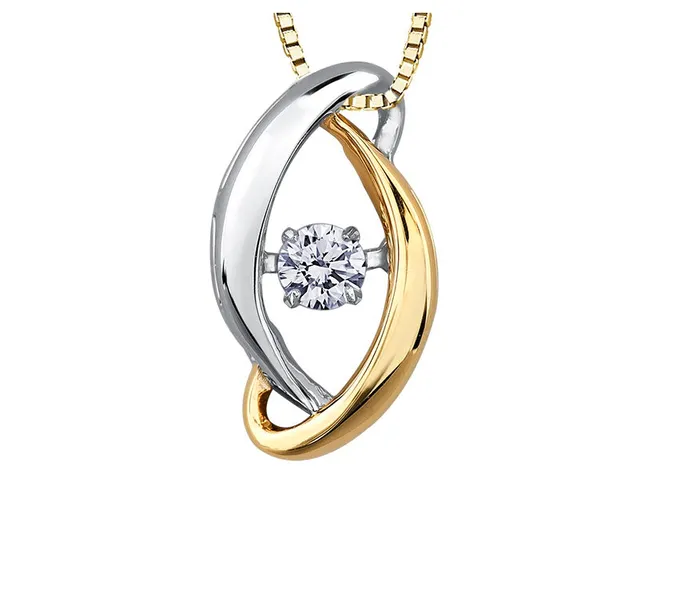 Independent Jewellers Rings 10kt Two Tone Gold Pulse Pendant Bring Love To Life