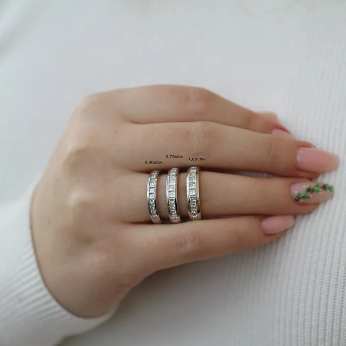 Independent Jewellers Rings 10kt White Gold 050cttw Princess Cut Diamond Anniversary Band Independent Jewellers Rings 10kt White Gold 050cttw Princess Cut Diamond Anniversary Band
