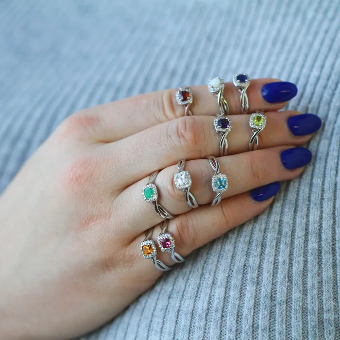 Independent Jewellers Rings 10kt White Gold Square Diamond Halo Opal Ring Independent Jewellers Rings 10kt White Gold Square Diamond Halo Opal Ring