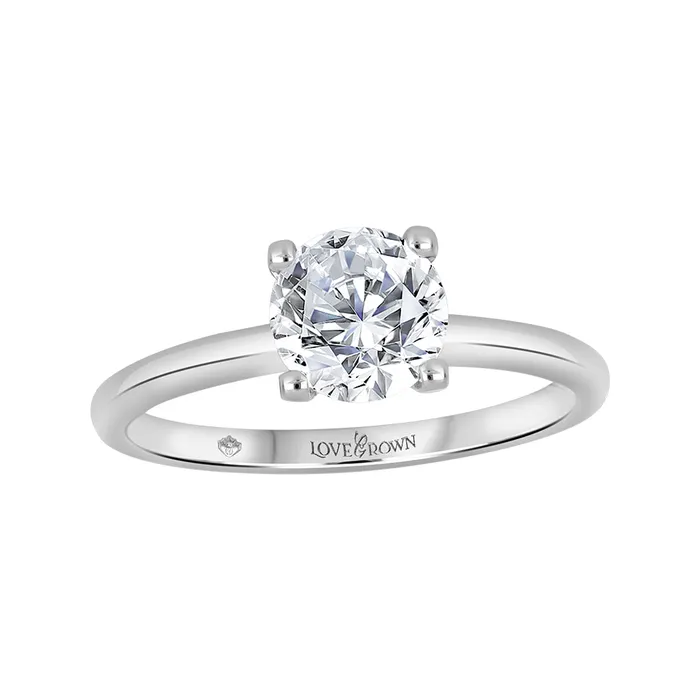 Independent Jewellers Rings Sterling Silver 100ct LabGrown Round Diamond Engagement Ring Independent Jewellers Rings Sterling Silver 100ct LabGrown Round Diamond Engagement Ring